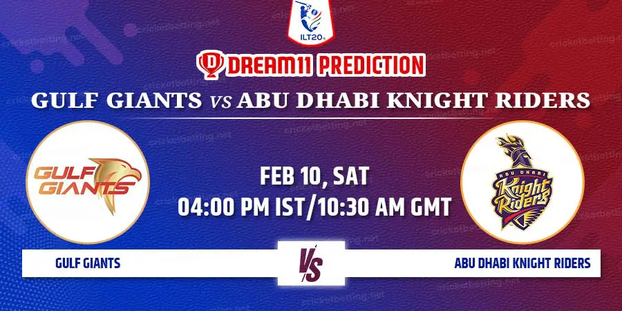 Gulf Giants vs Abu Dhabi Knight Riders Dream11 Team Prediction ILT20 2024 Match 28